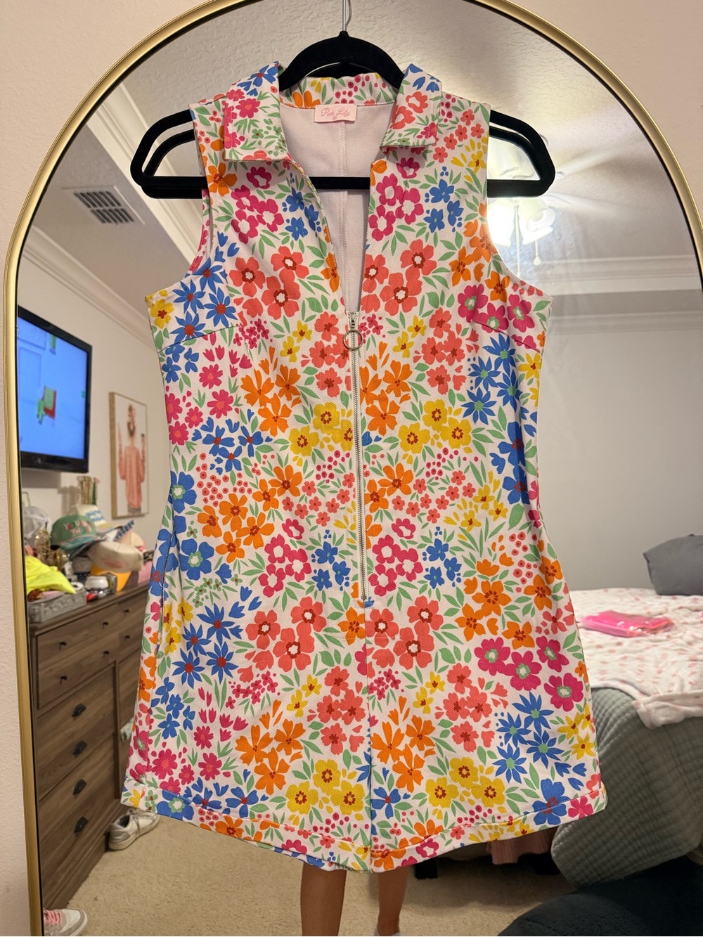 Pink Lily Floral Sleeveless Romper